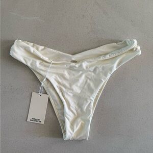 NWT Monday Swimwear Cream Bikini Bottom